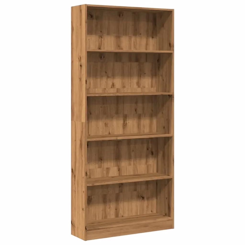 Libreria-Scaffale Design Mania in Legno Multistrato Rovere Marrone, Moderna e da Appendere a Parete, L: 80 cm, P: 24 cm, H: 176 cm – 2