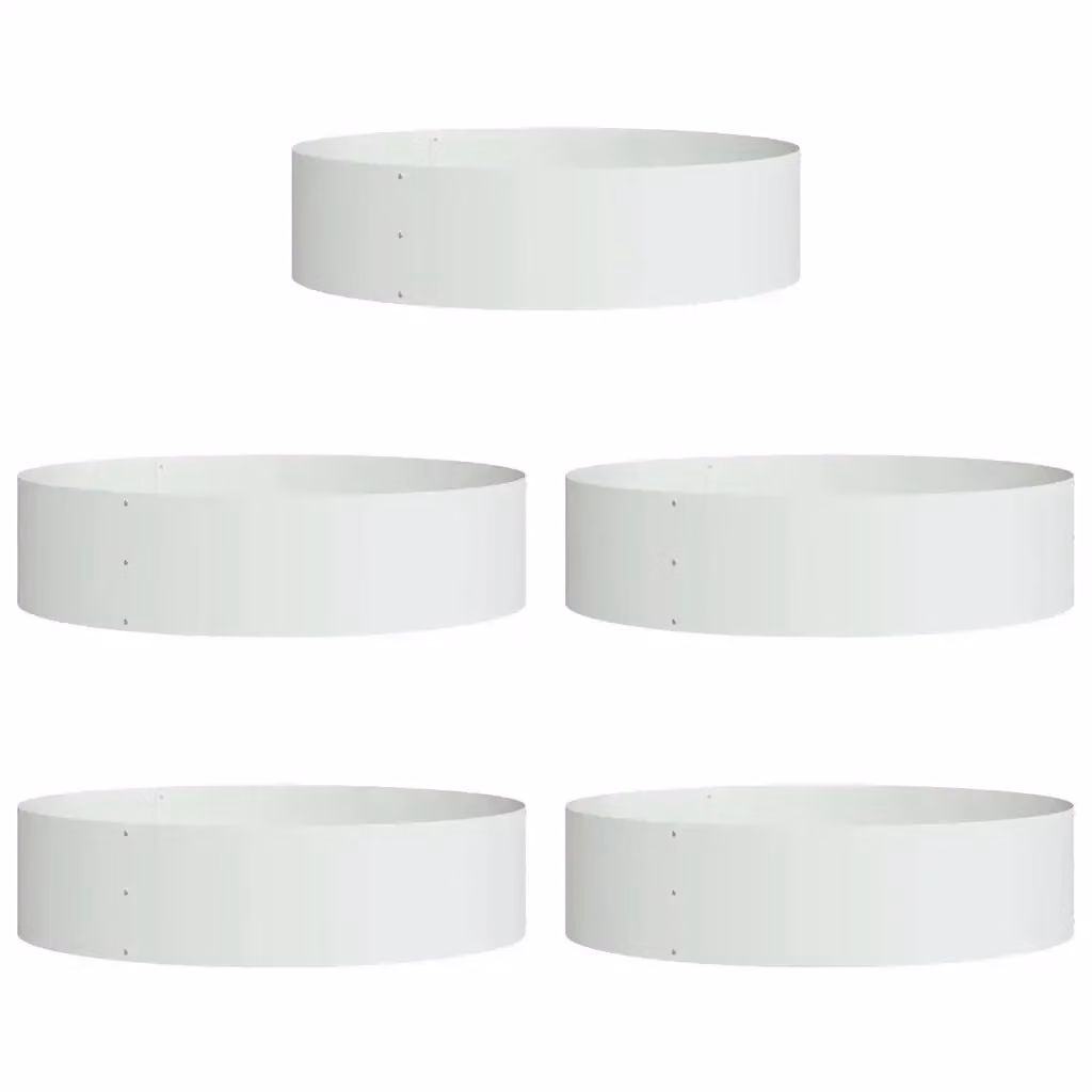 Set di 5 supporti per vaso vidaXL in acciaio bianco L: 80 cm, P: 80 cm, H: 20 cm – 2