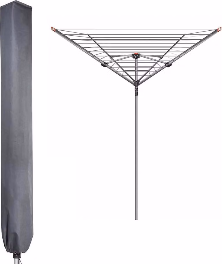 PATIO PLUS telo protettivo per asciugatrice rotante Impermeabile Oxford PVC 600D Grigio 16x16x180cm