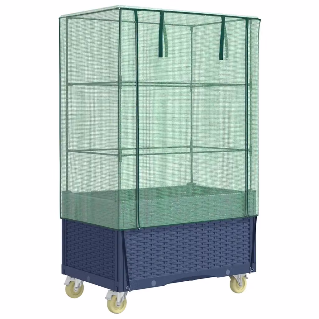 Letto rialzato con copertura e ruote effetto rattan vidaXL L: 80 cm, P: 46 cm, H: 182 cm – 2