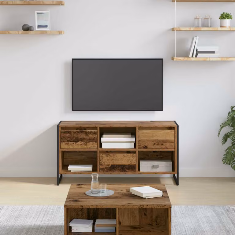 Mobile TV vidaXL in stile industriale, colore marrone, L 100 x P 36 x H 49,5 cm