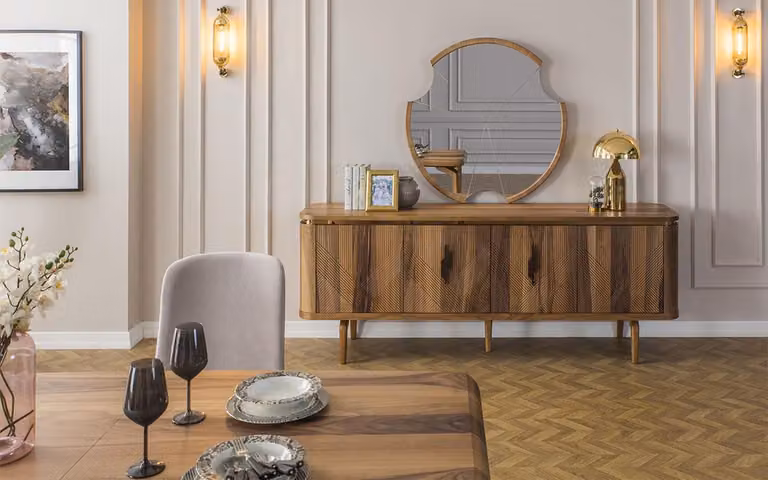 Sideboard Spiegel Wohnzimmer Designer Luxus Kommoden Modern Braun