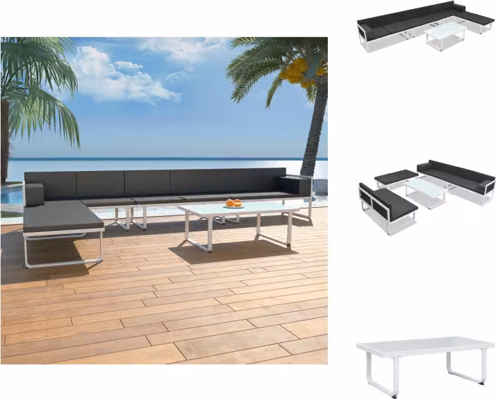 vidaXL Set da salotto da giardino 5 pezzi Textilene Alluminio Nero - Set di mobili da giardino
