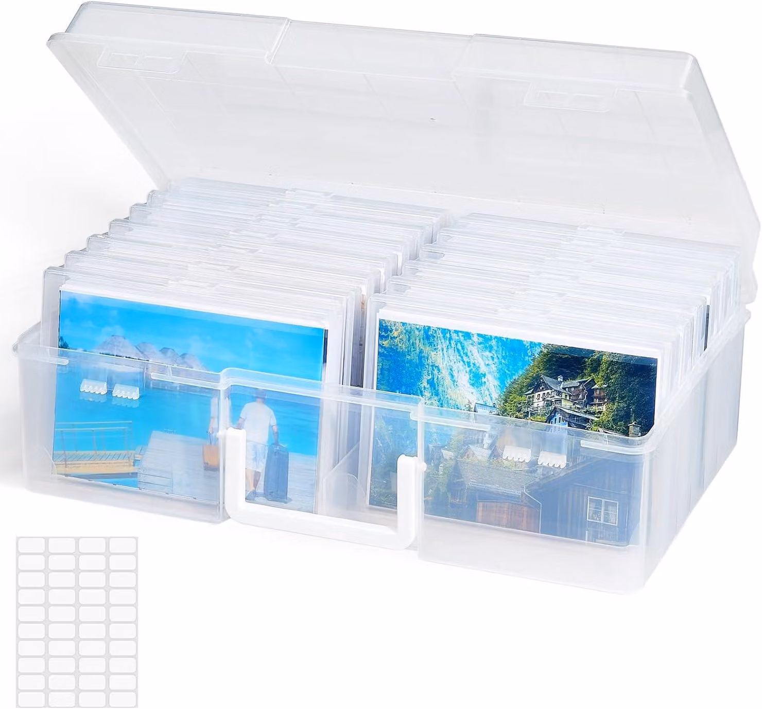 Scatola per foto 35 x 19 cm - Organizzatore per foto con 14 scomparti interni per foto 10x15 cm (formato 4R) - Scatola per foto