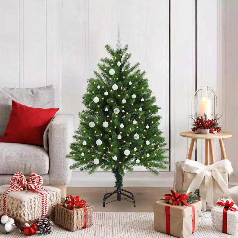 Maison Exclusive - Albero di Natale con 150 luci LED, base inclusa, colore verde, altezza 120 cm, materiale: PE