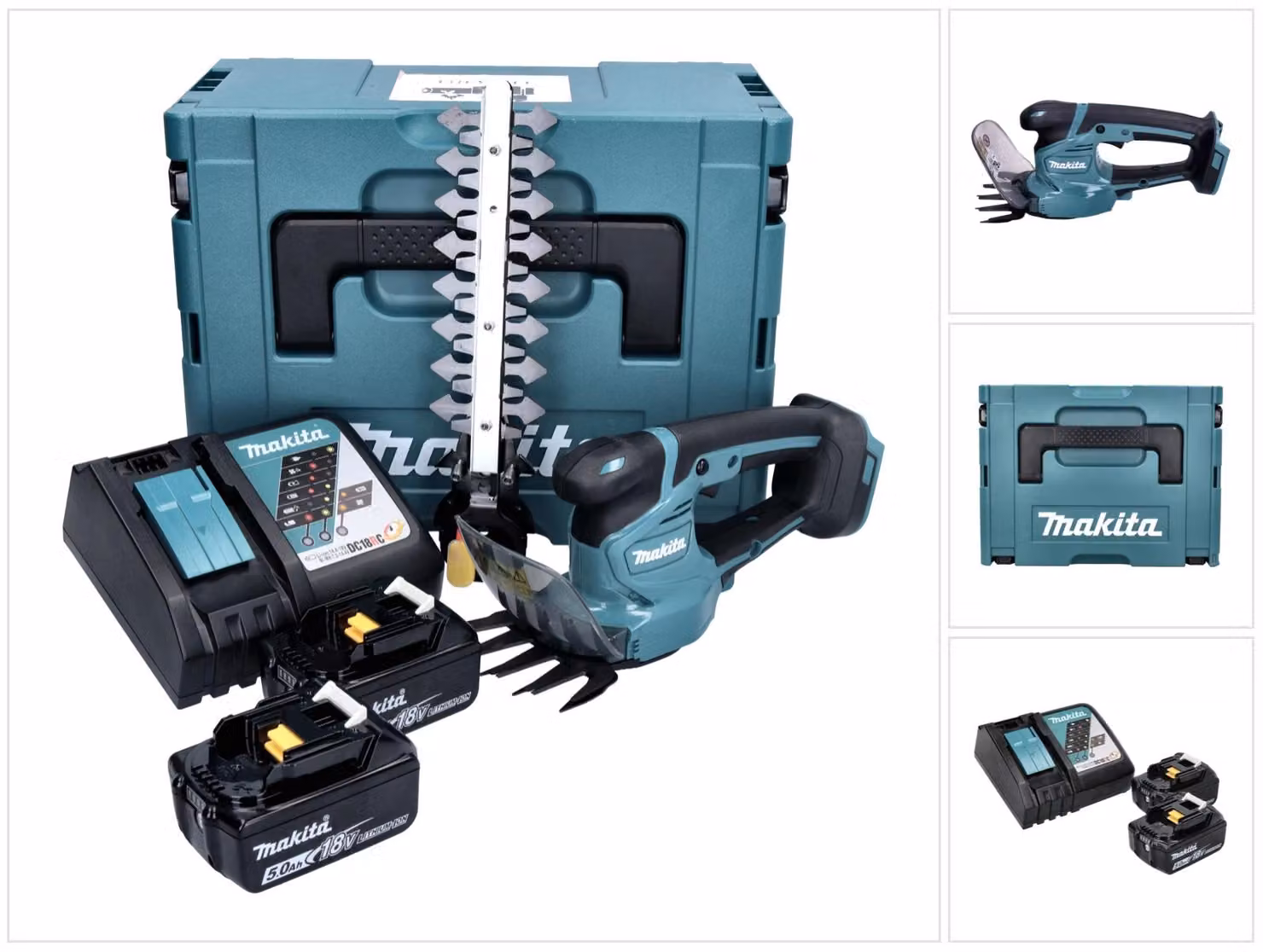 Makita DUM 111 RTXJ cesoie per erba a batteria 18 V + 2x batteria ricaricabile 5,0 Ah + caricabatterie + Makpac