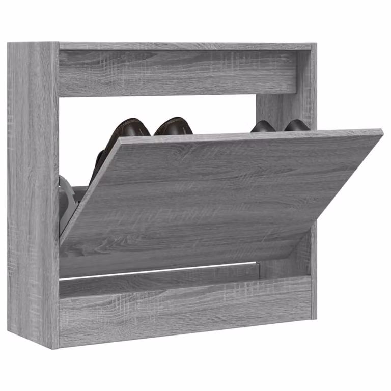 Scarpiera a parete moderna vidaXL in legno grigio opaco L: 60 cm, P: 21 cm, H: 57 cm