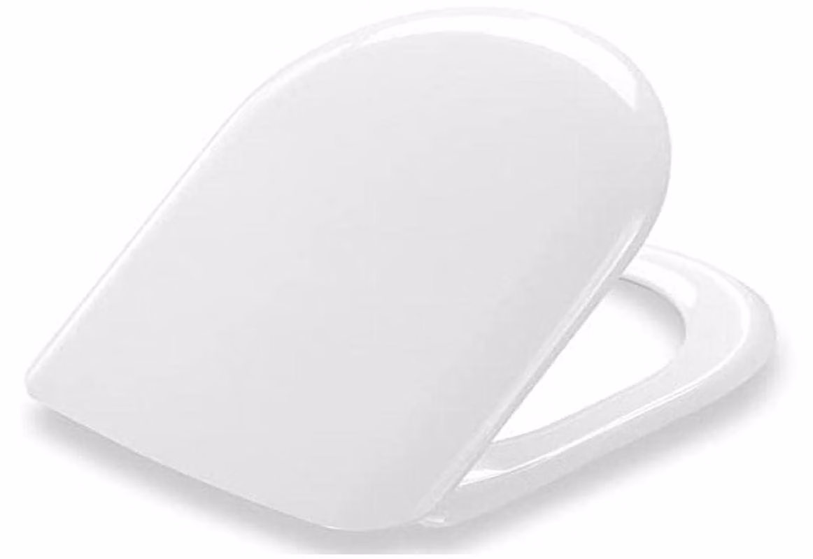 Set di copriwater Magnum, in Duroplast, forma D, colore bianco, dimensioni 43,5x34,8 cm