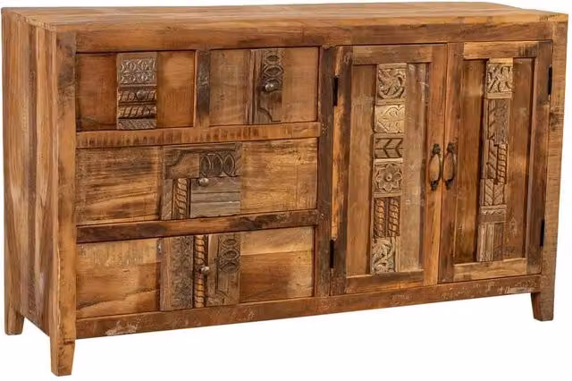 Credenza in legno naturale 150x43x88