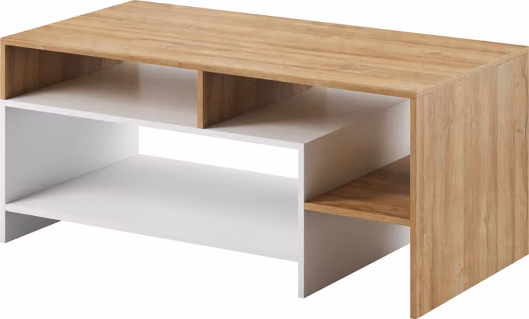 Masseno Tavolino ALBINA 120 cm Tavolino da caffè per soggiorno Tavolino da salotto Tavolino da soggiorno Colore rovere