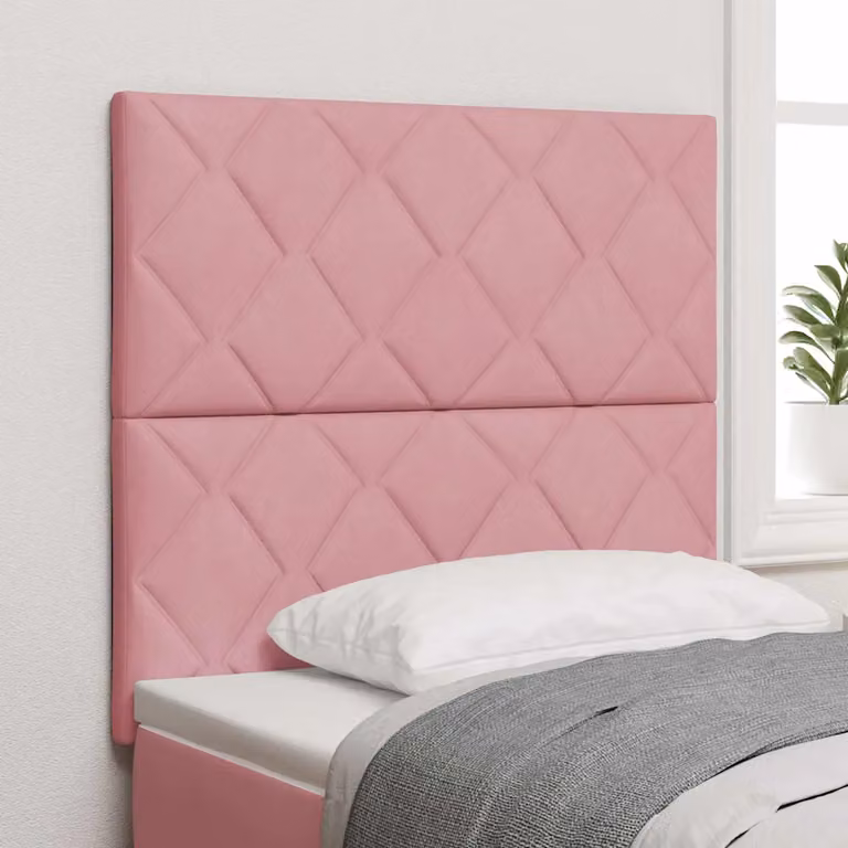 Testiera per letto moderna vidaXL in velluto rosa, Larghezza: 100 cm