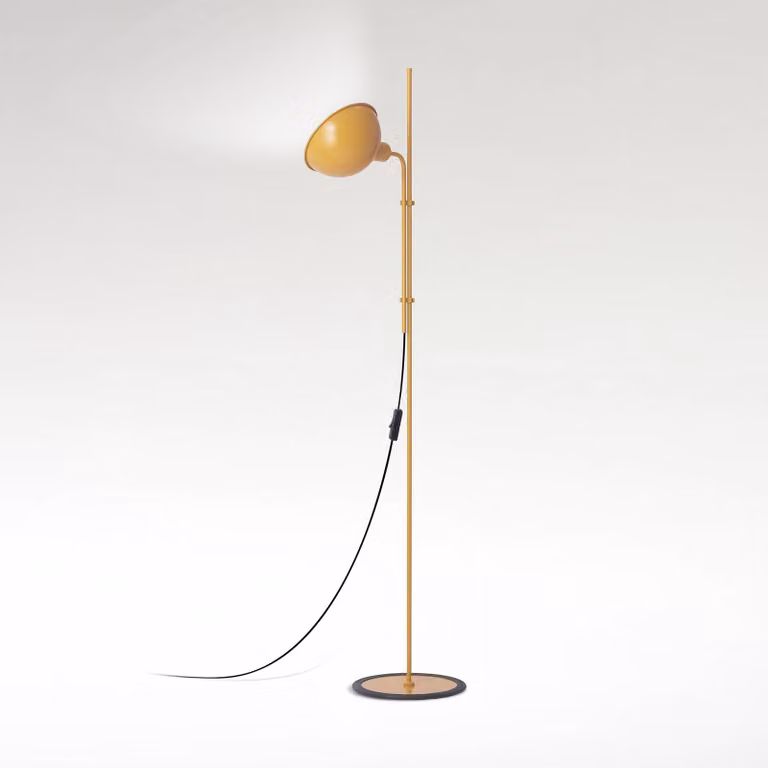 MARSET Lampada da terra di design Funiculí, Giallo / Arancione, Soggiorno / Sala da pranzo, Metallo, Design, Lampada da terra