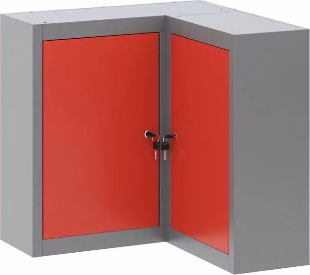 Mobile per attrezzi con blocco DESIGN IN in acciaio e legno, Rosso e Grigio, L/P/H: 55 x 55 x 55 cm