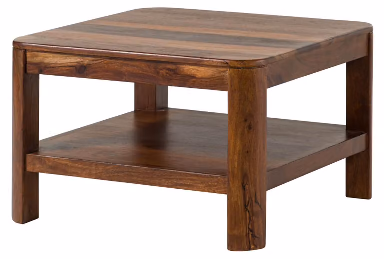MASSIVMOEBEL24 | tavolino da salotto in legno di Sheesham / Acacia 70x70x45 noce cerato TORONTO #206