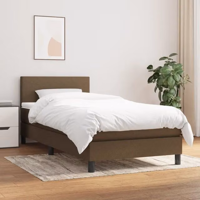 Letto Ibrido con Giroletto a Molle e Materasso vidaXL, Marrone e Bianco, L 100 x P 200 cm – 1