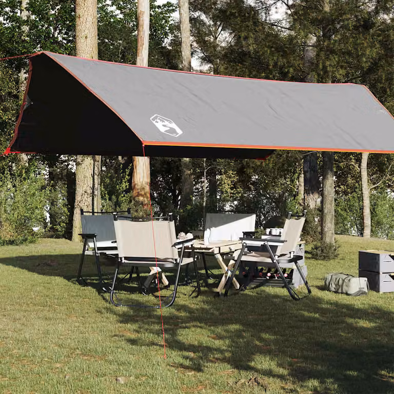Telone da campeggio impermeabile vidaXL in poliestere Grigio/Arancione 500x294 cm