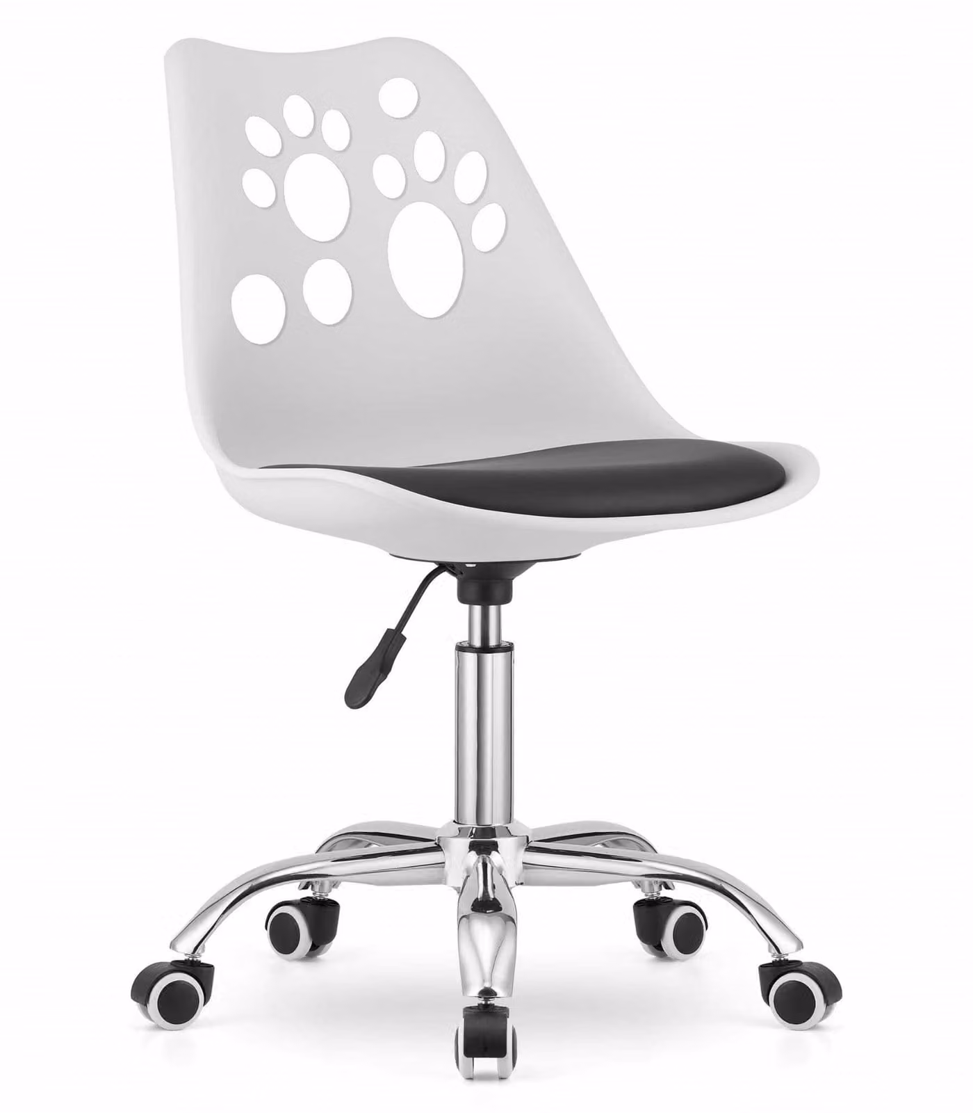 Sedia girevole Valora PRINT nera e bianca: elegante sedia girevole bicolore