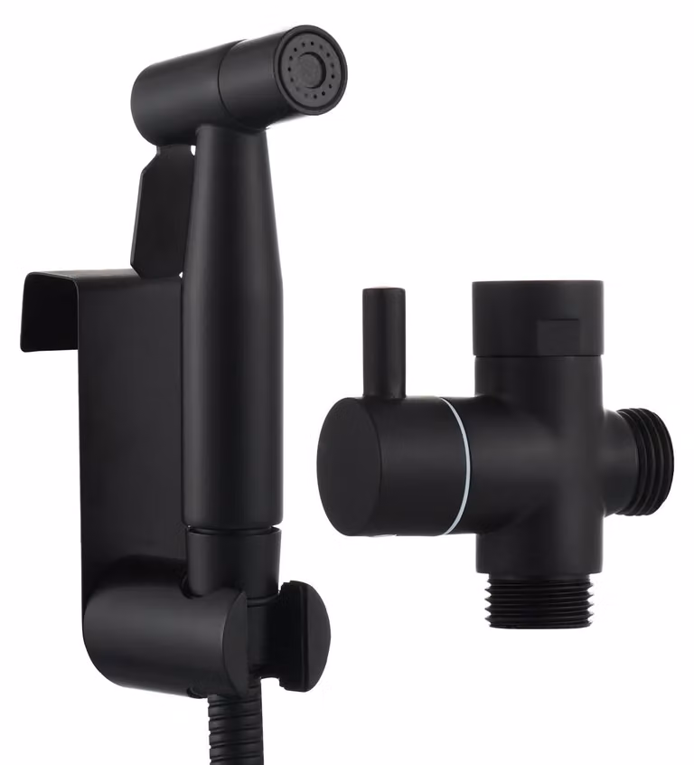 Set di rubinetto e miscelatore per bidet, in acciaio inossidabile, nero, per lavabo e bidet, con comando manuale