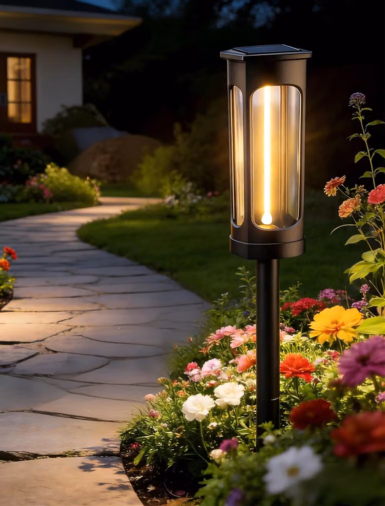 Lampada solare a LED, luce bianco caldo, confezione singola, ideale per giardino e terrazza