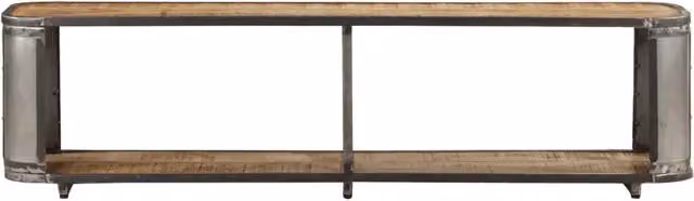 Mobile Porta TV vidaXL in Legno di Mango e Metallo, Stile Industrial, Marrone, L 150 x P 30 x H 40 cm – 1