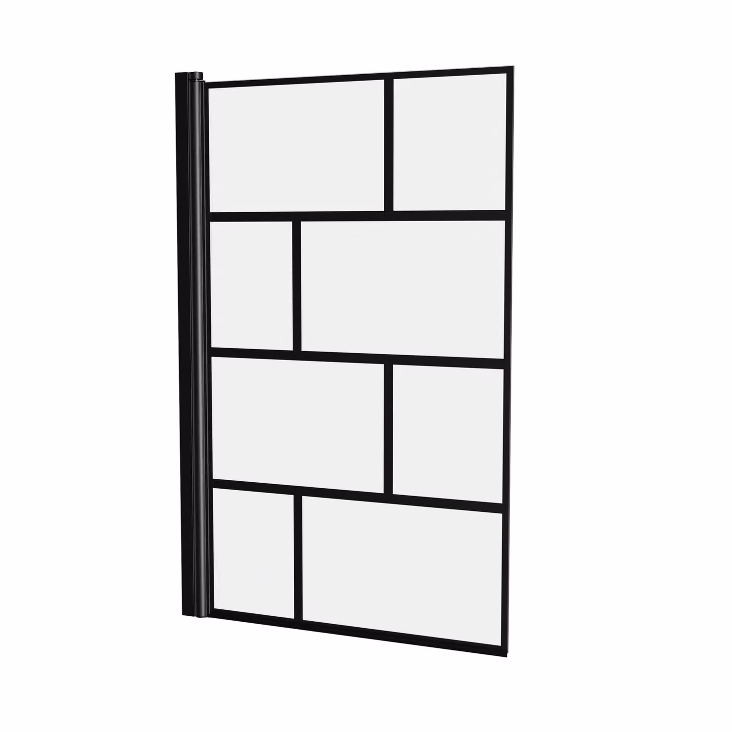 MARWELL Schermo pieghevole per vasche da bagno Schermo doccia Mattoni a 1 anta, 75 x 125 cm Nero opaco Parete divisoria in vetro per vasca da bagno - installazione su piatto doccia o piastrelle