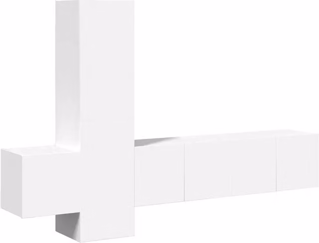 Set di Mobili Porta TV 5 pz | Armadietto TV | Mobile Porta TV Bianco in Legno Multistrato