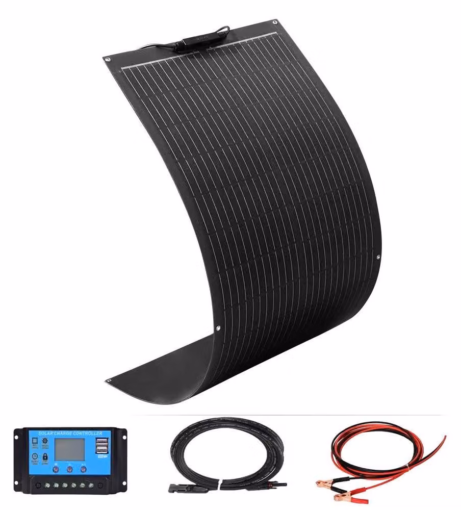Pannello solare flessibile da 100W, 12V, leggero, alta efficienza del 24%, kit solare da 12V e 100W