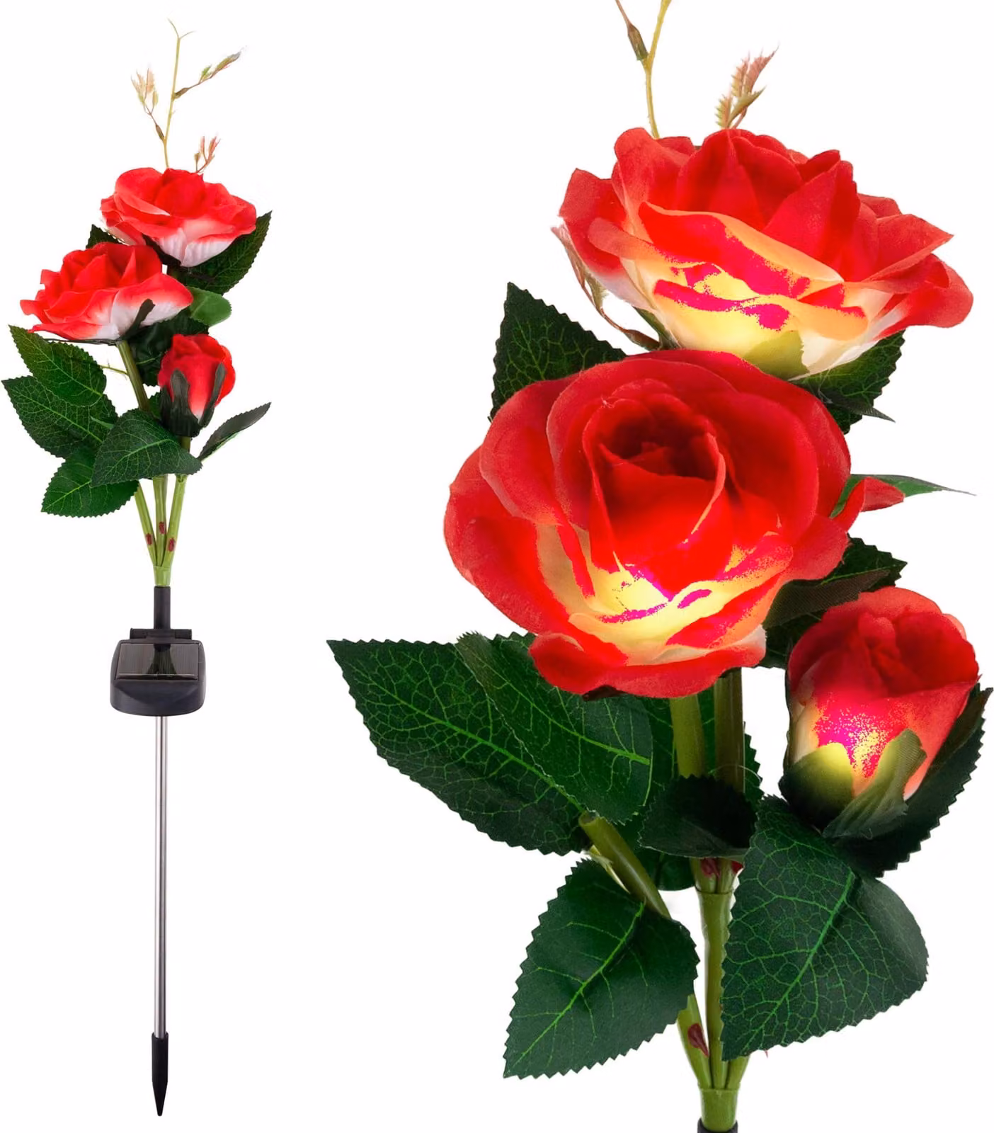 Lampade solari da giardino a Led Rose Lampade solari Fiori artificiali