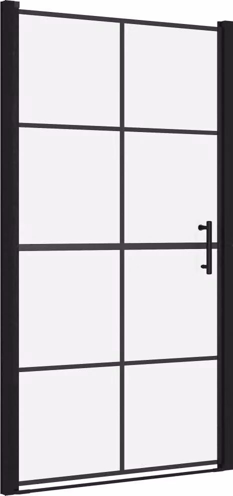 vidaXL Porta della doccia in vetro temperato 100x178 cm nero