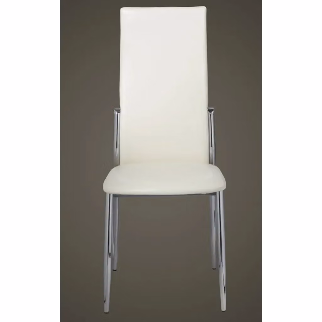 Set di 6 sedie da pranzo moderne vidaXL in similpelle bianca con struttura in metallo e plastica – 2