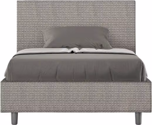 Letto imbottito Adele Ityhome con rete in tessuto grigio L: 135 cm, P: 222 cm, H: 106 cm