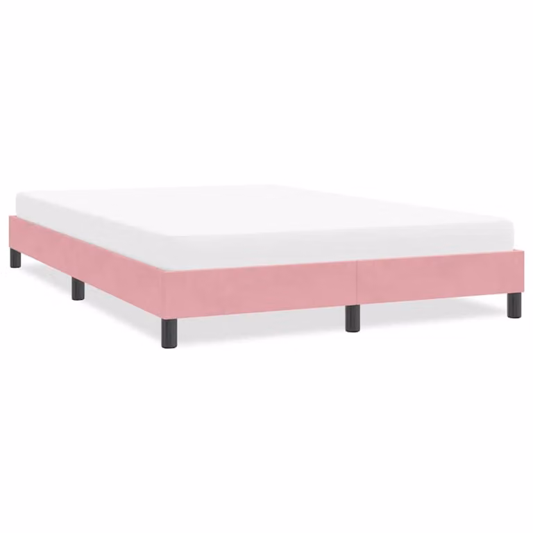 vidaXL Giroletto senza Materasso in Velluto Rosa L/P/H: 200 x 160 x 220 cm