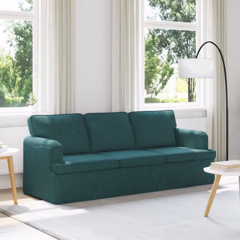 vidaXL Divano Moderno in Tessuto Verde con Struttura in Metallo L: 201 cm, P: 80 cm, H: 85 cm