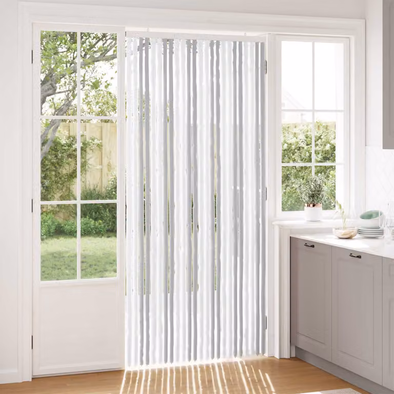 Tenda per insetti vidaXL in chenille a righe, Grigio chiaro e bianco, H: 220 cm x L: 100 cm