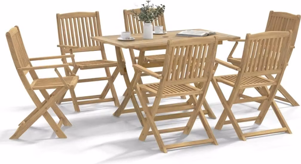 Maison Exclusive - Set da pranzo da giardino in legno massello di acacia, 7 pezzi