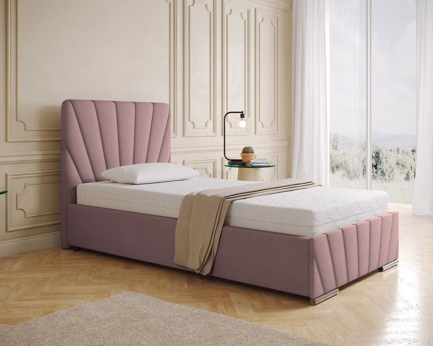 Letto imbottito RAY - Letto confortevole con contenitore, letto singolo,