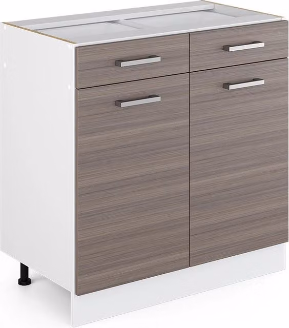 Base universale R-Line Vicco Grigio con cassetti e ante, senza piano di lavoro, L: 80 cm
