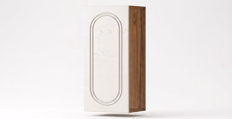 Mobiletto a parete moderno, colore beige, comodo e pratico, ideale per il soggiorno, design nuovo