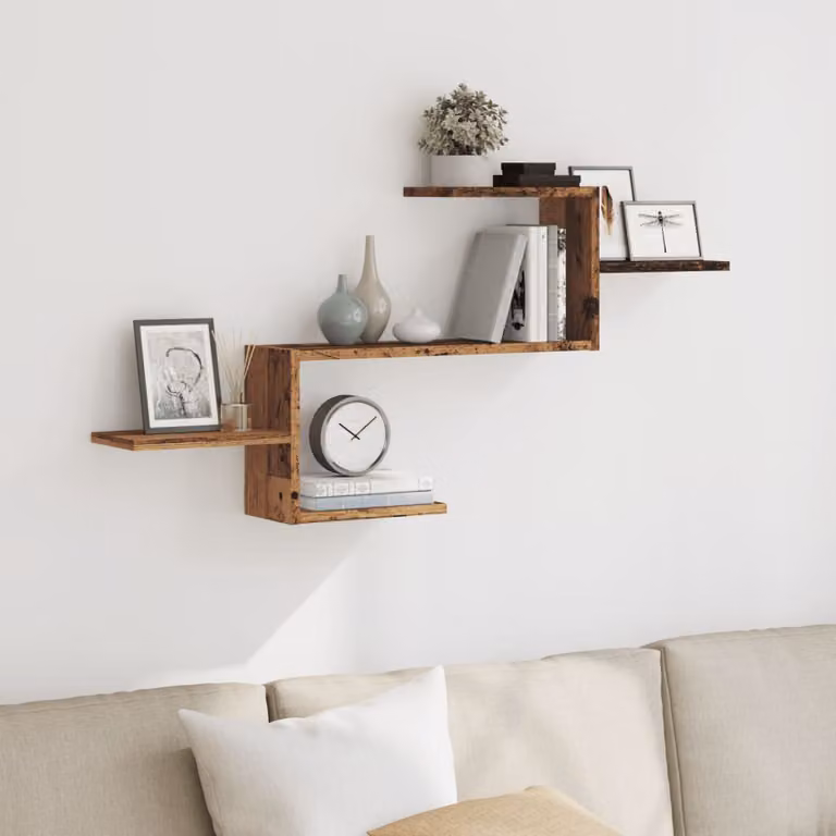 Scaffale a Parete vidaXL in MDF Stile Rustico Marrone L: 104 cm, P: 15 cm, H: 49 cm