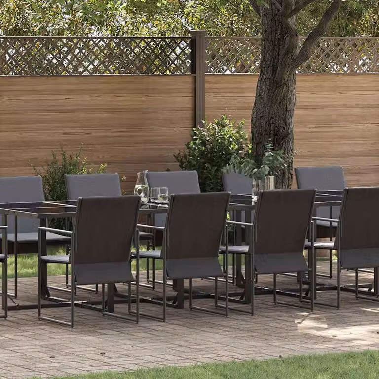 Maison Exclusive - Set da Pranzo per Giardino 13 pcs Nero Acciaio