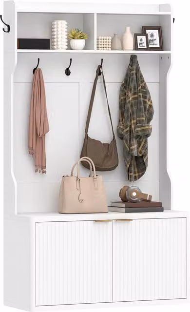 Appendiabiti con scaffale ¨C Minimal ¨C Bianco 100x38x172 cm
