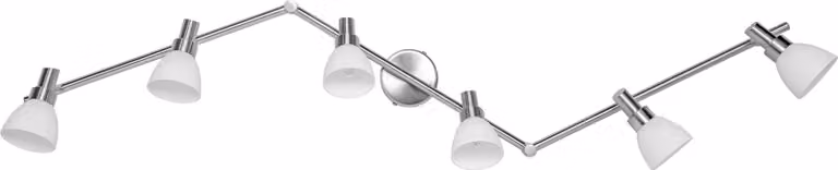 OSRAM Faretto LED G9 a 6 fiamme, luce bianca calda (2700 K), LED OSRAM, 11,4W, orientabile, diffusori in vetro, design in nichel, 1200lm