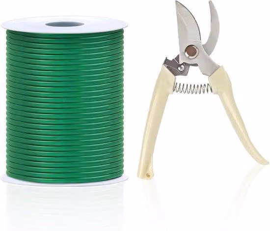 Filo metallico verde con seghettatura - lunghezza 20 m - per lavori di giardinaggio
