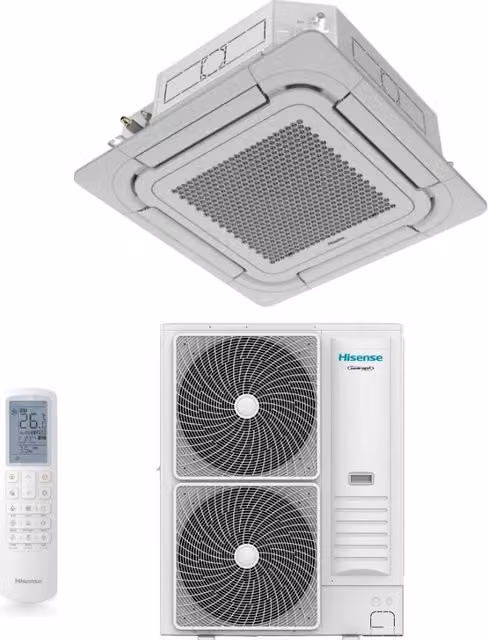 Condizionatore a Cassetta Hisense AUC175UR4RKC8 da 60000 Btu, Trifase, Colore Bianco, con Pannello, Telecomando e Wi-Fi Opzionale