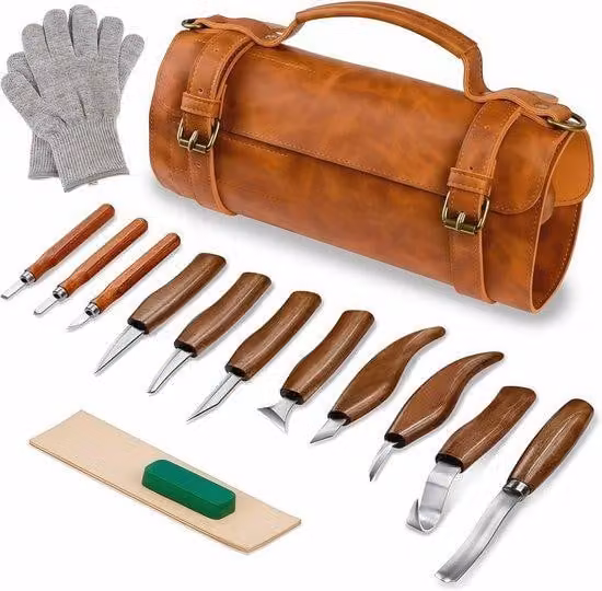 Set di 14 coltelli da intaglio - Ideale per l'intaglio del legno e i progetti di bricolage