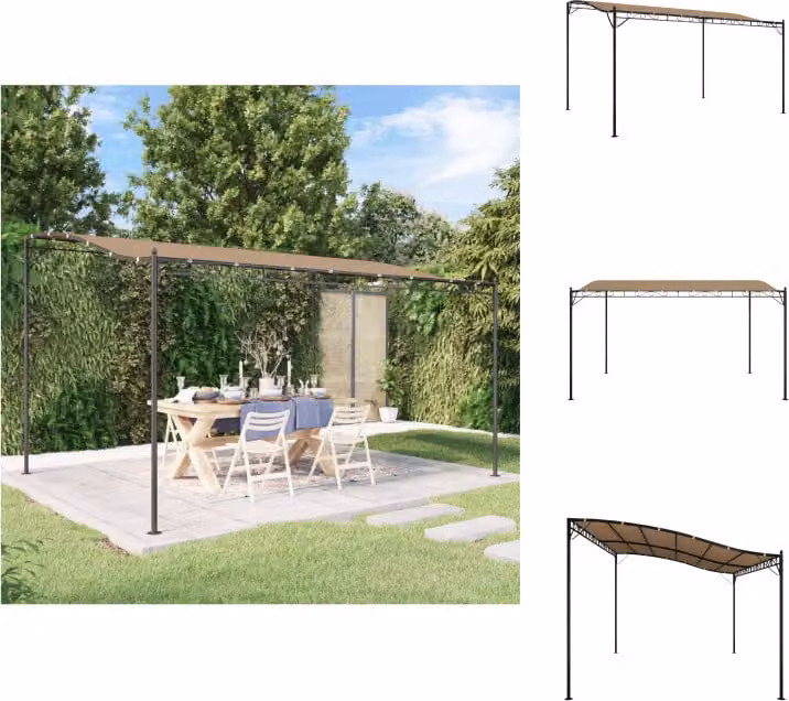vidaXL Tenda Taupe 4x3 m 180 g/m² tessuto e acciaio - Padiglioni e tende per feste