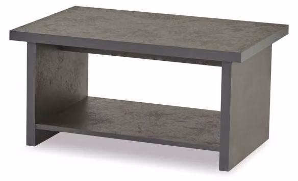 Couchtisch Grau Einfarbig Modern Arbeitszimmer Rechteckig Form mit Regal