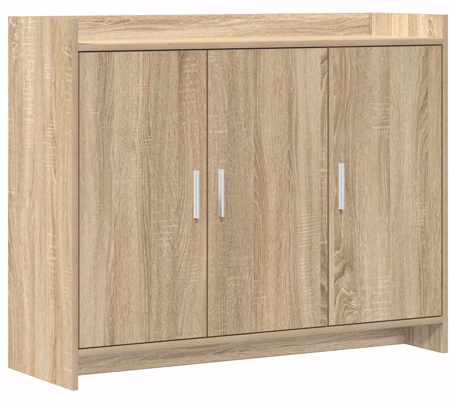 Mobiletto servitore in legno effetto noce Sonoma, dimensioni 98,5 x 33 x 80 cm, realizzato in legno composito