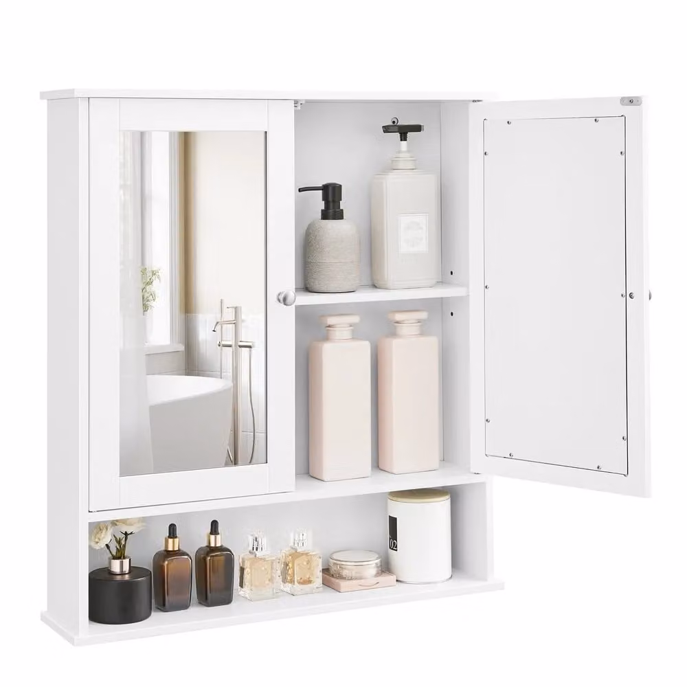 Armadio da Bagno Specchiera Bianco