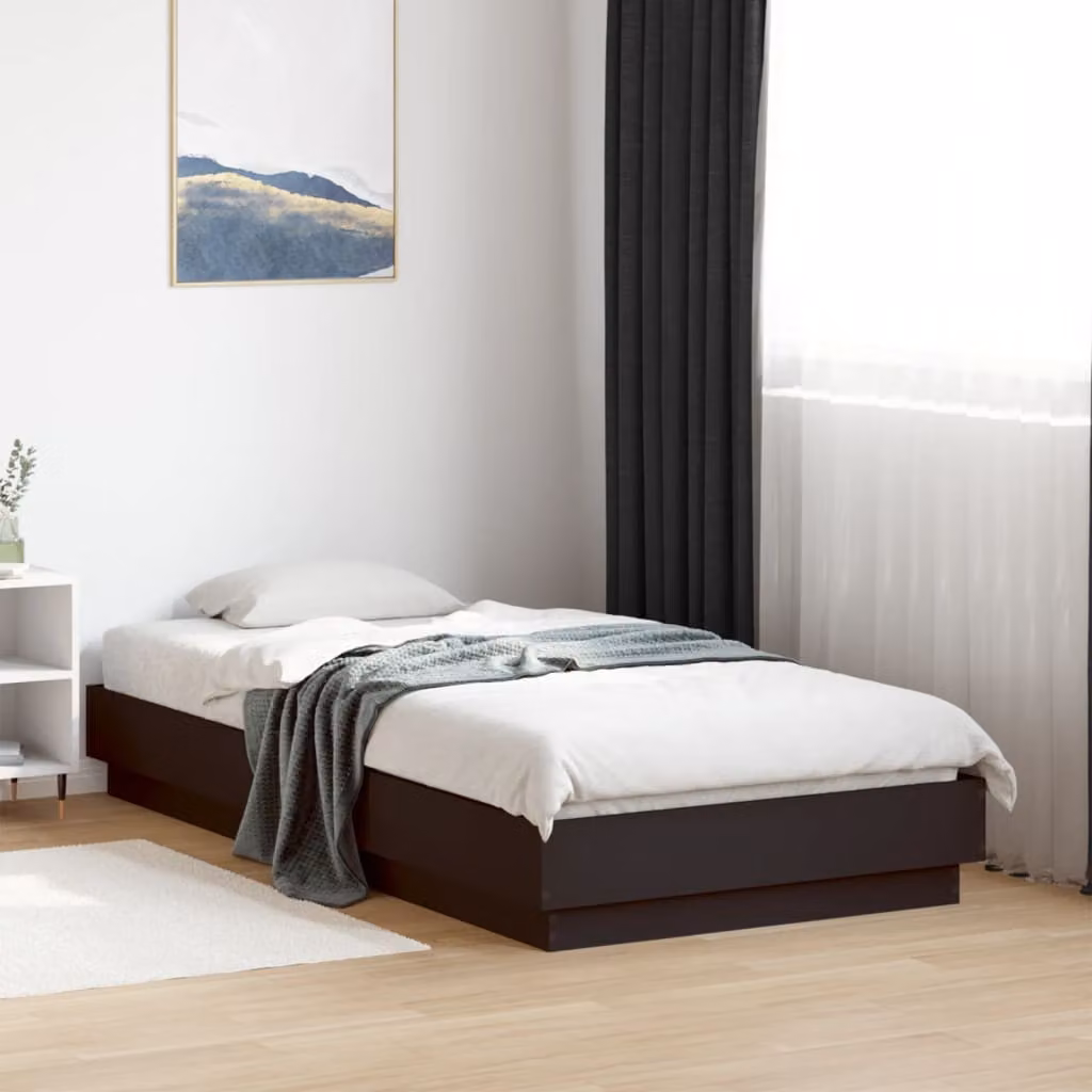 vidaXL Giroletto Nero in Legno Multistrato L: 78 cm, P: 193 cm, H: 23 cm
